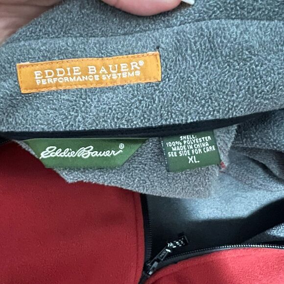 Eddie Bauer Performance Systems Fleece Jacket Size XL Red Full Zip Outdoor Hike - Picture 7 of 7
